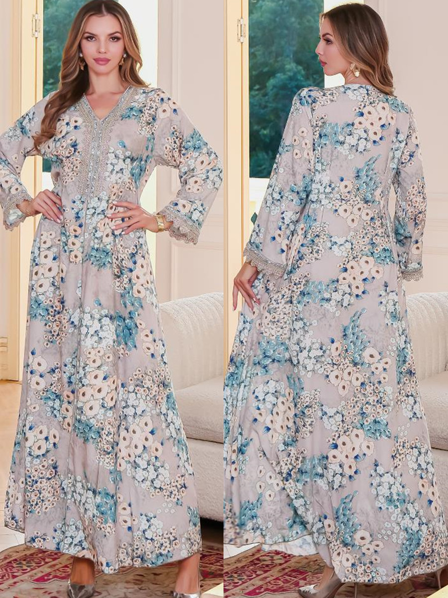 Müslüman Kadınlar Dubai Abaya  - Embroidery Kebaya incelemesi ve fiyatı