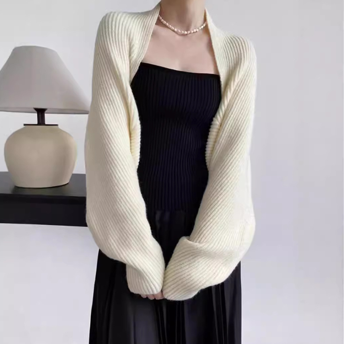 Örme Düz Renkli Kollu Şal Çok  - Embroidery Online incelemesi ve fiyatı